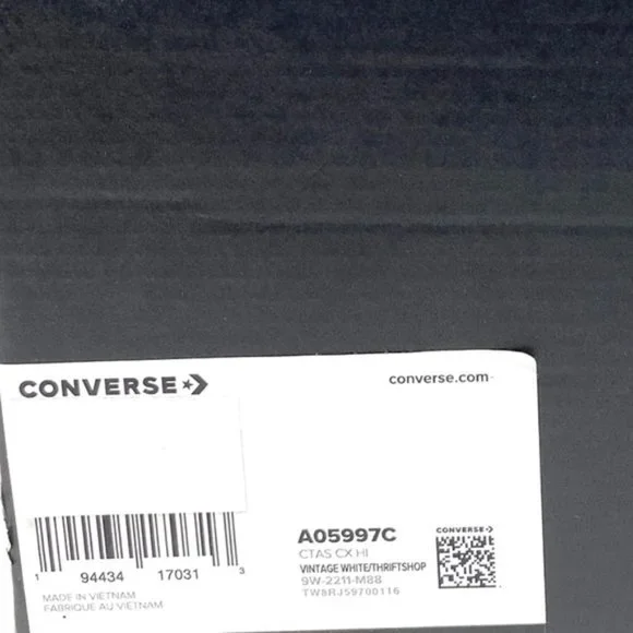 Converse Chuck Taylor CX Explore High Vintage White Canvas Shoes Men's A05997C - Picture 7 of 8